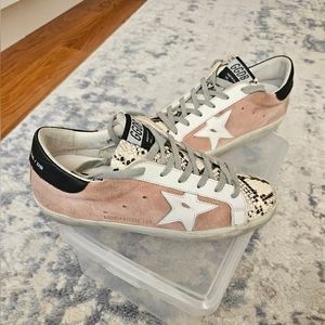 Golden Goose pink suede with snake print size 38 Authentic